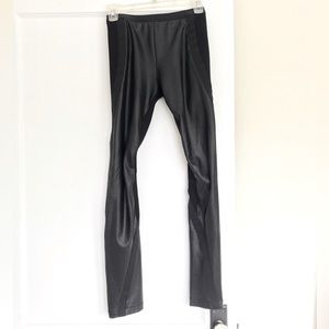 BCBG Vegan Leather Paneled Leggings